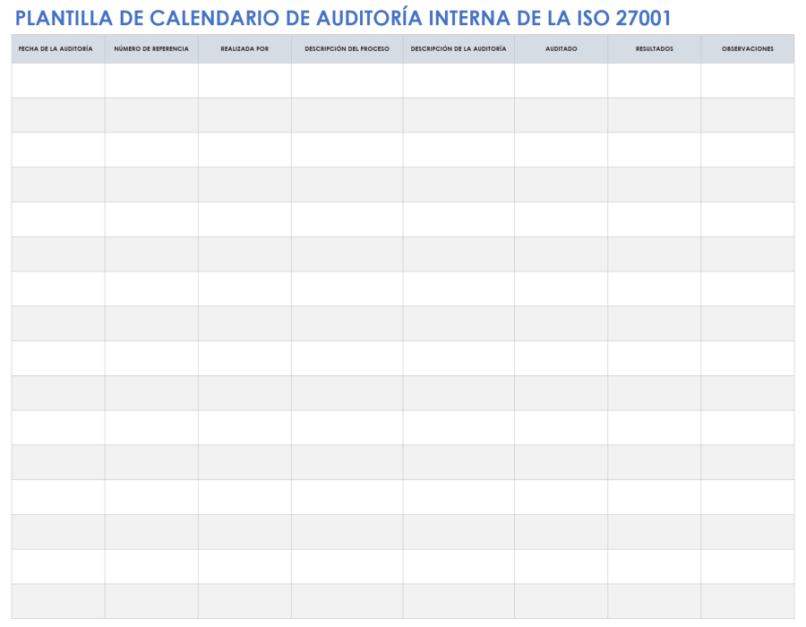 Plantillas y listas de verificación gratuitas de la ISO 27001 | Smartsheet