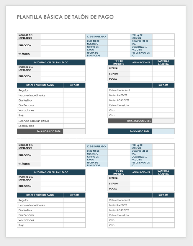 Plantillas Gratuitas De Talón De Pago Smartsheet 2458