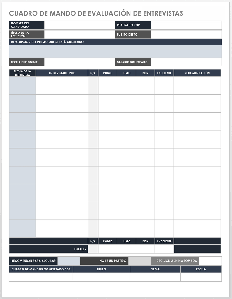 Plantillas De Entrevistas Y Cuadros De Mandos Gratuitos Smartsheet