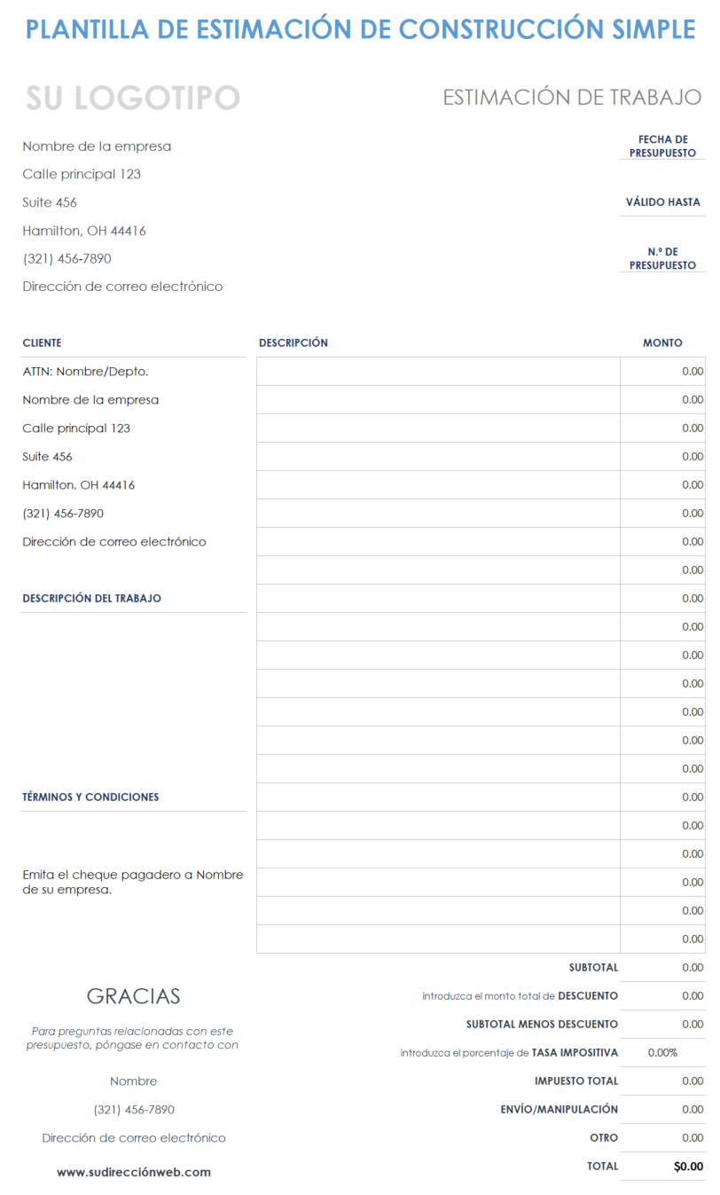 Plantillas Gratuitas De Presupuestos De Construcción | Smartsheet