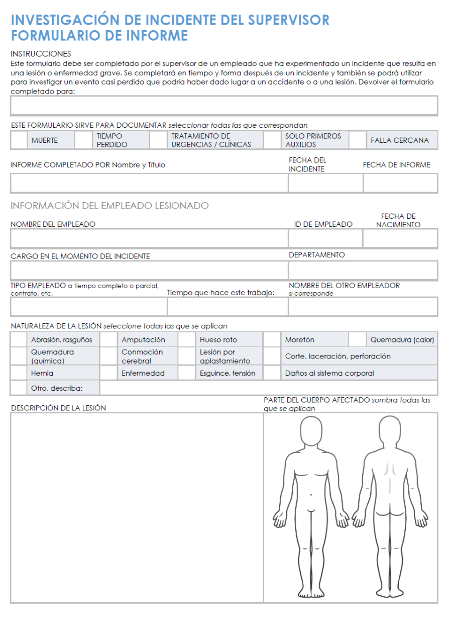 Plantillas Gratuitas De Informes De Accidentes Laborales | Smartsheet