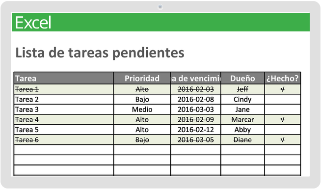 Plantillas Gratuitas De Listas De Tareas Pendientes En Excel 