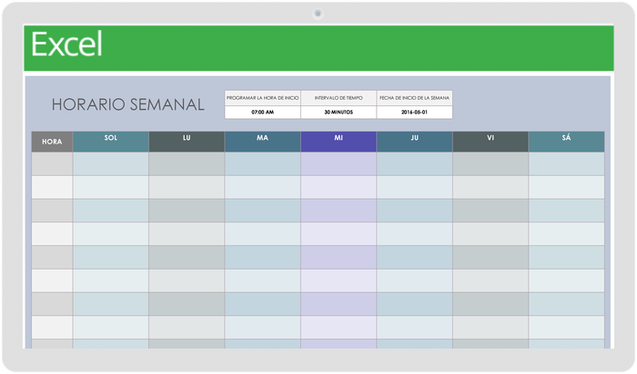 PLANTILLA HORARIO SEMANAL SUNSAT 30 MIN